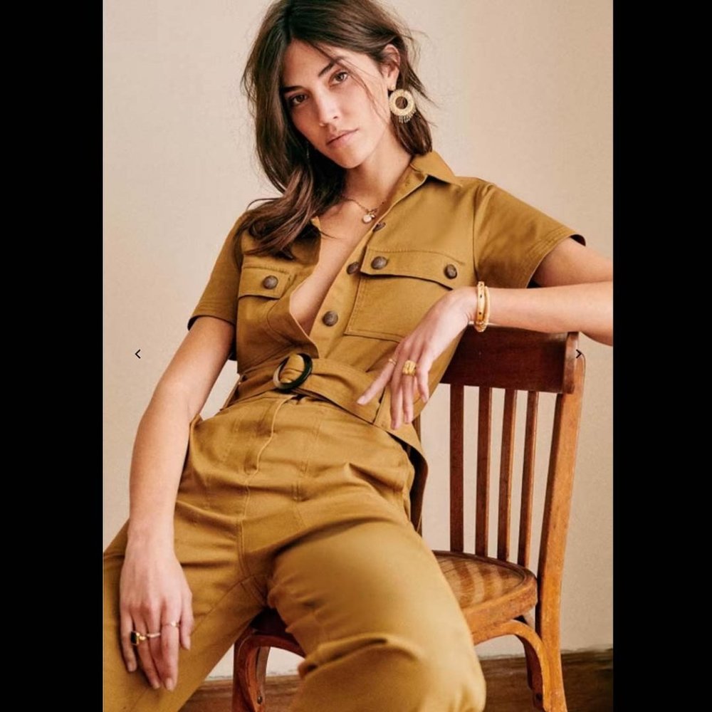 Sezane Manhattan Jumpsuit in Caramel Size EU 34/ US 2